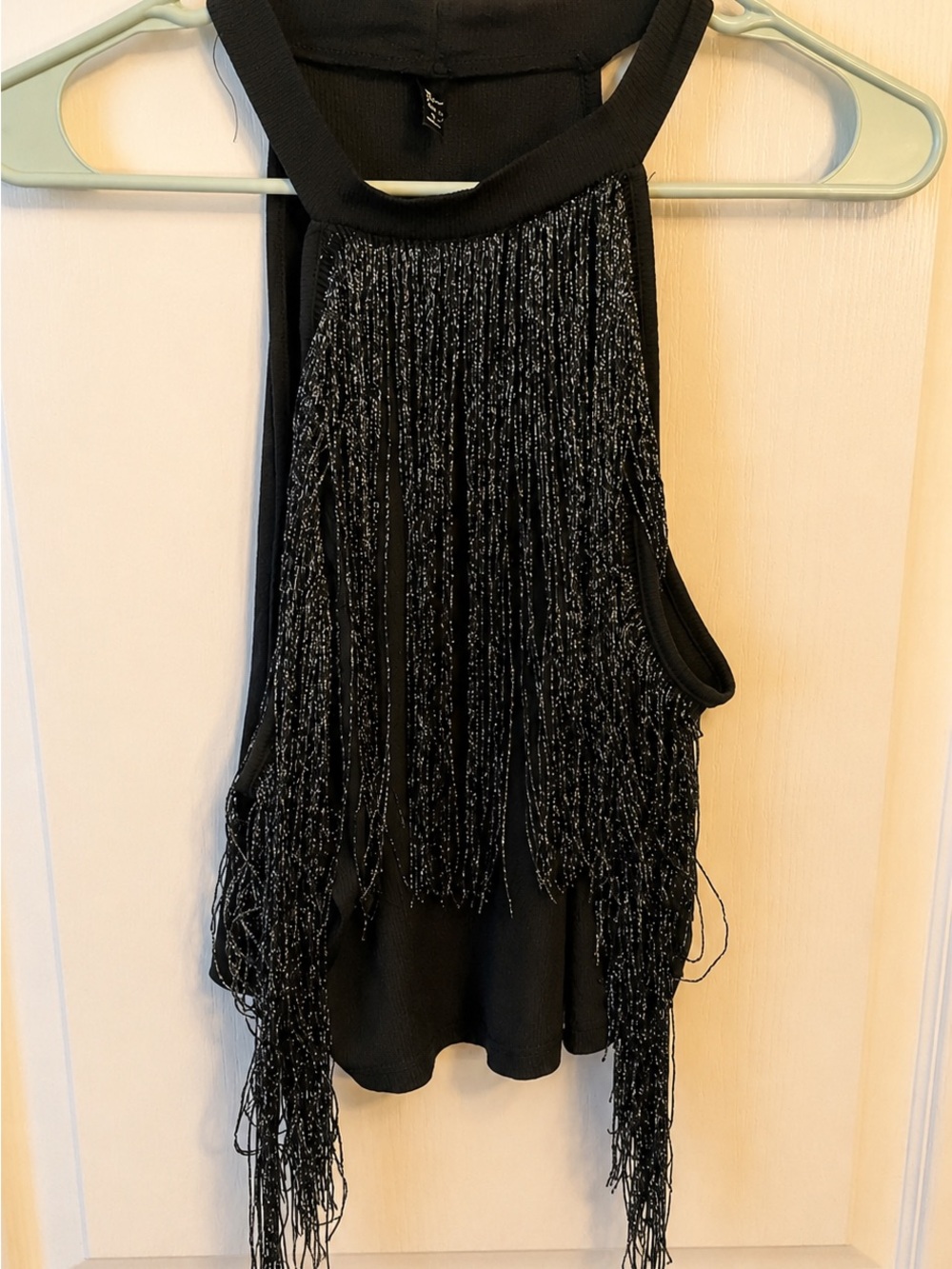 Black Fringe Halter Skirt - Women's Evening Skirt